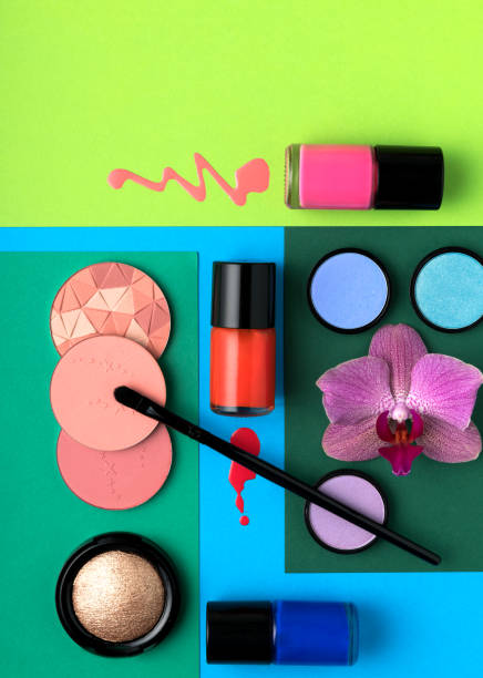 still life with makeup products